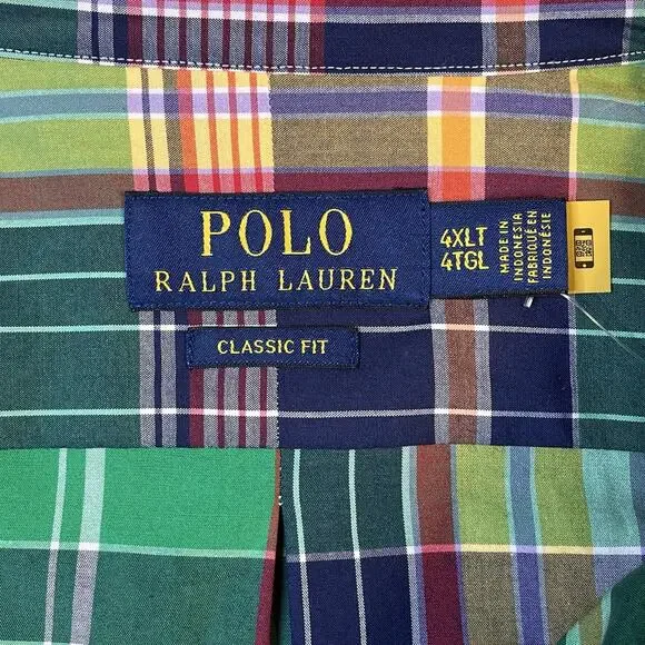 Polo Ralph Lauren Plaid Oxford Men’s 4XLT Long Sleeve Button Down Shirt NWT $110 - Picture 3 of 8